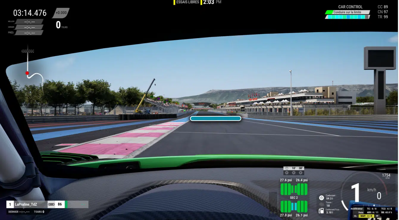 FoV réglé à 40° dans ACC