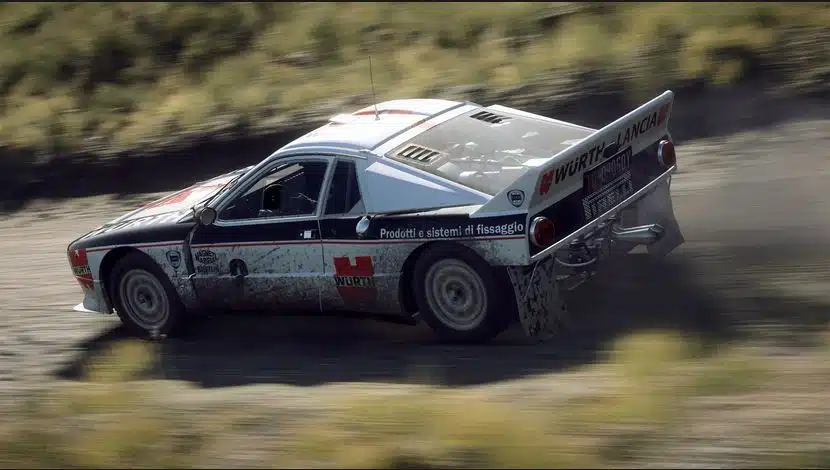 Dirt Rally 2.0 propose un large choix de véhicules emblématiques, comme cette Lancia.