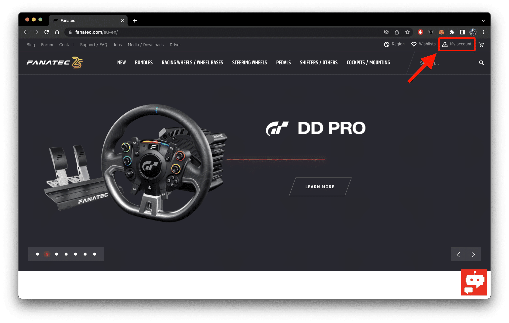 Transférer la garantie d'un produit Fanatec