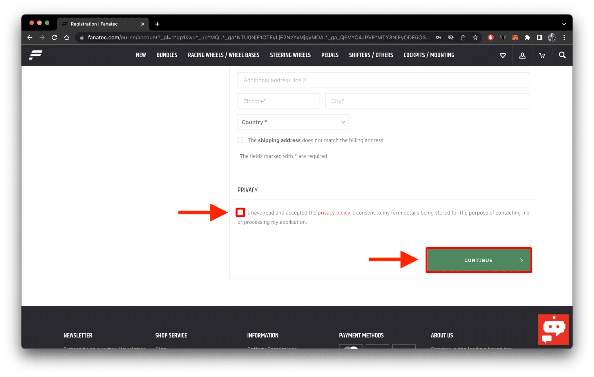 Transférer la garantie d'un produit Fanatec