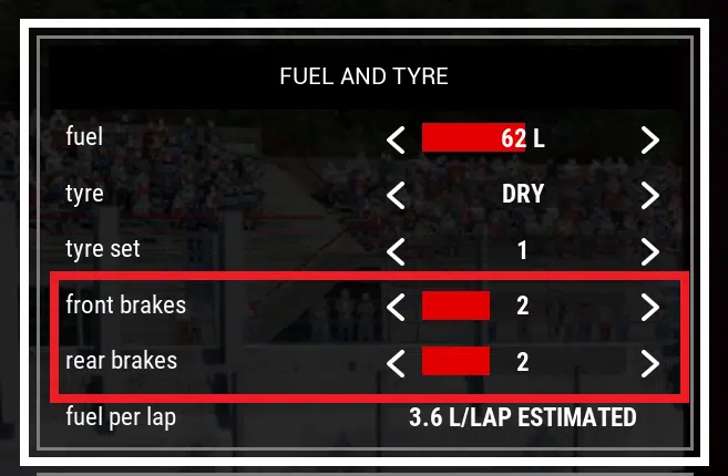 Le choix des plaquettes de frein dans Assetto Corsa Competizione