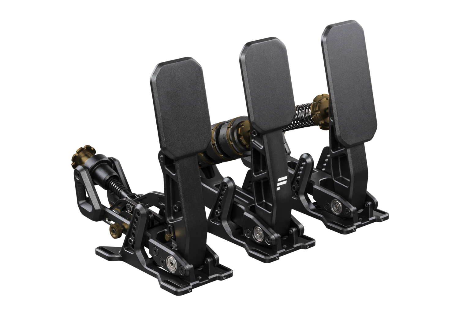 Le Fanatec Podium Pedals GT et ses trois pédales, la version à embrayage