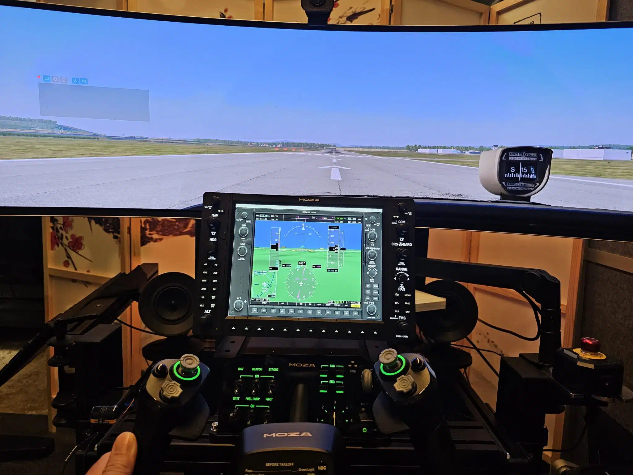 Le MOZA MGX1000 aux commandes d'un Cessna 172