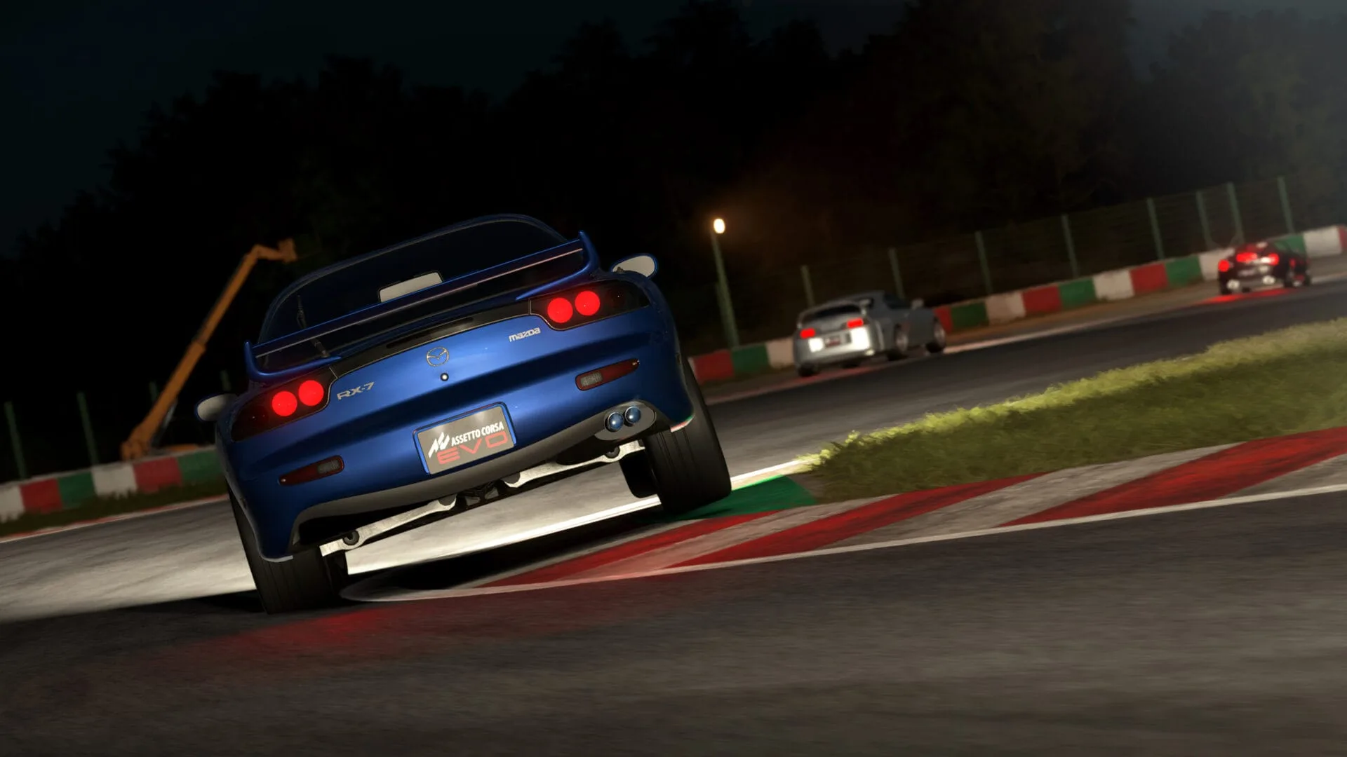 Course de nuit dans Assetto Corsa EVO 0.9 avec la Mazda RX-7 FD Spirit R