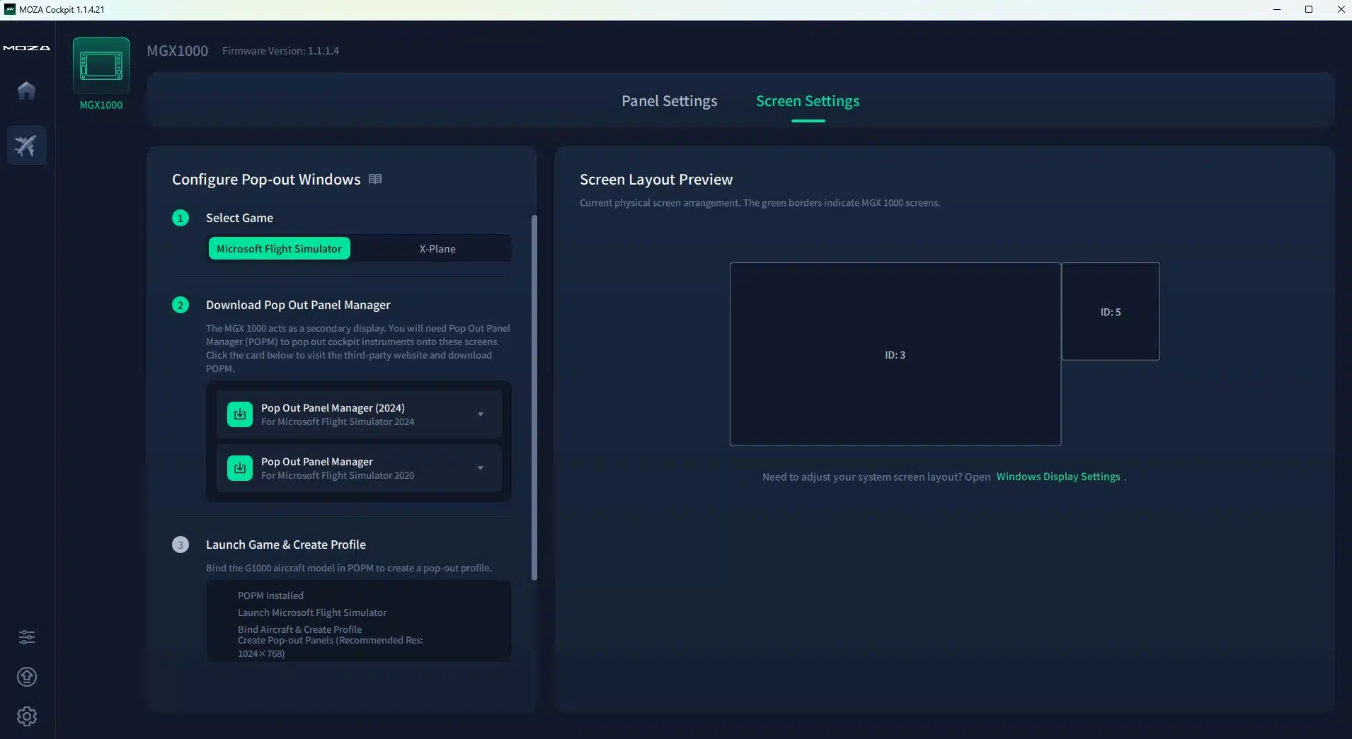 Autoconfiguration du MOZA MGX1000 dans le logiciel MOZA