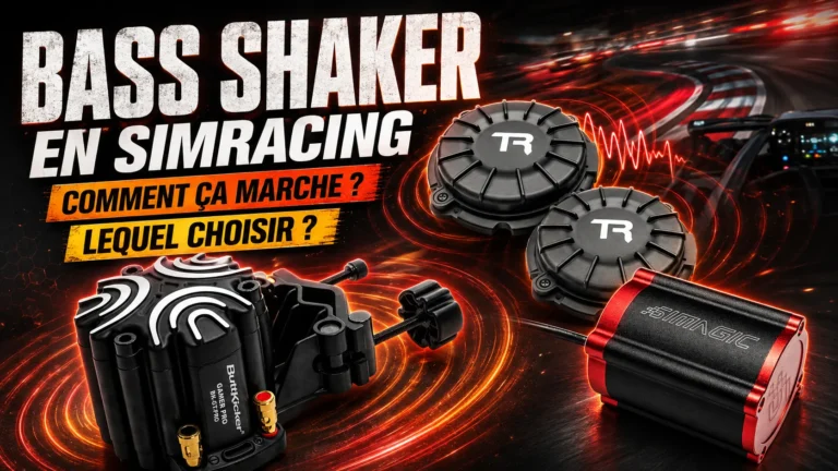 Bass shakers montés sur un cockpit simracing