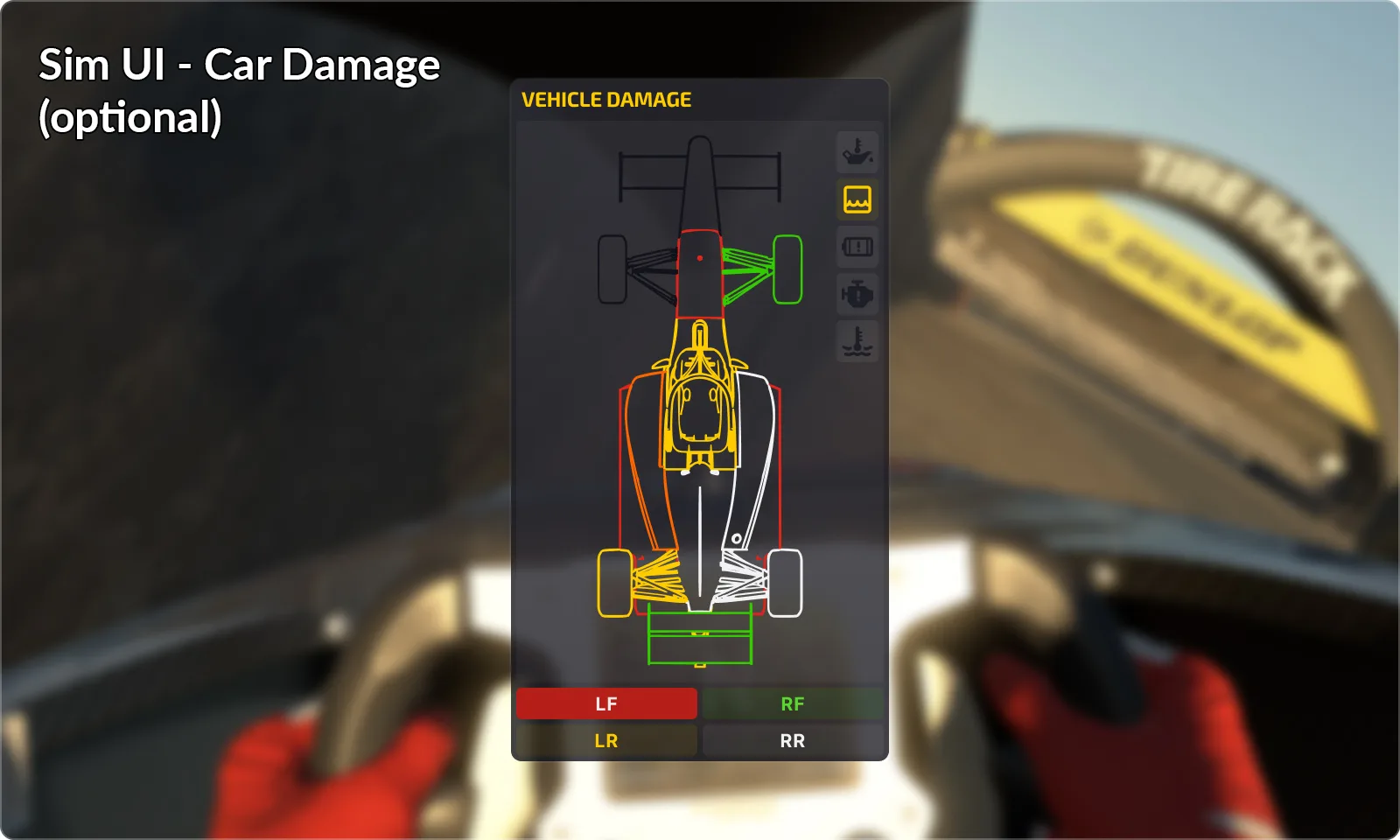 La nouvelle interface de dégâts d'iRacing