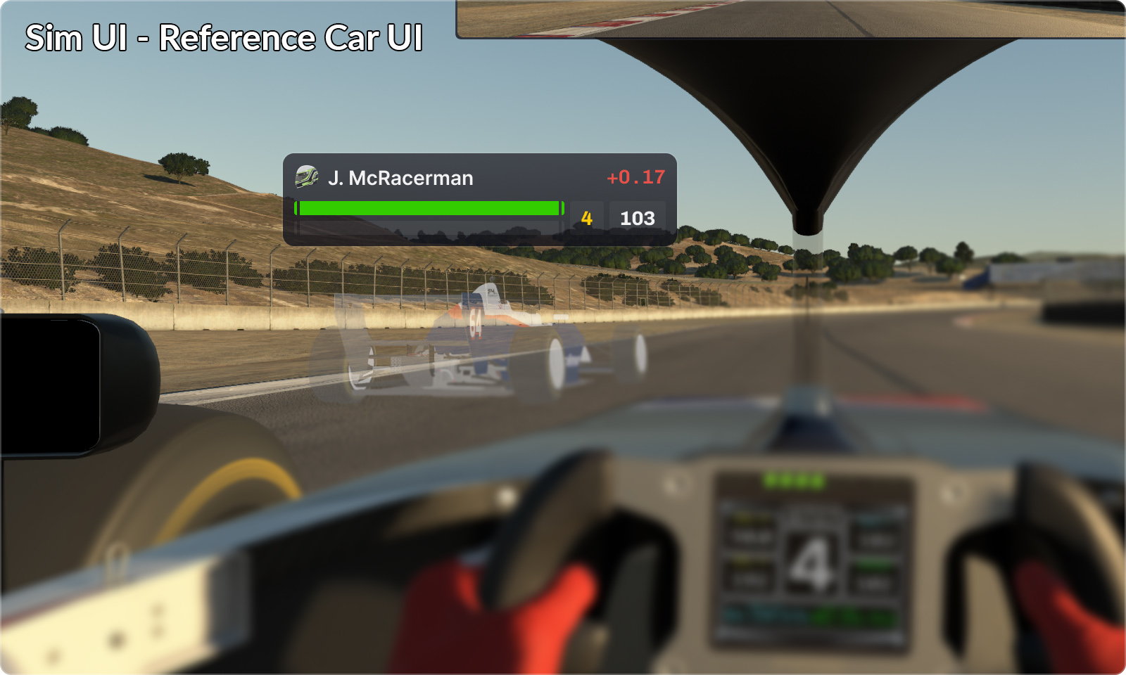 L'affichage Reference Car d'iRacing en 3D