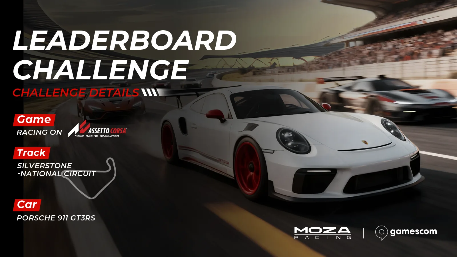 Leaderboard Challenge Moza sur Assetto Corsa, Silverstone National au volant d une Porsche 911 GT3 RS