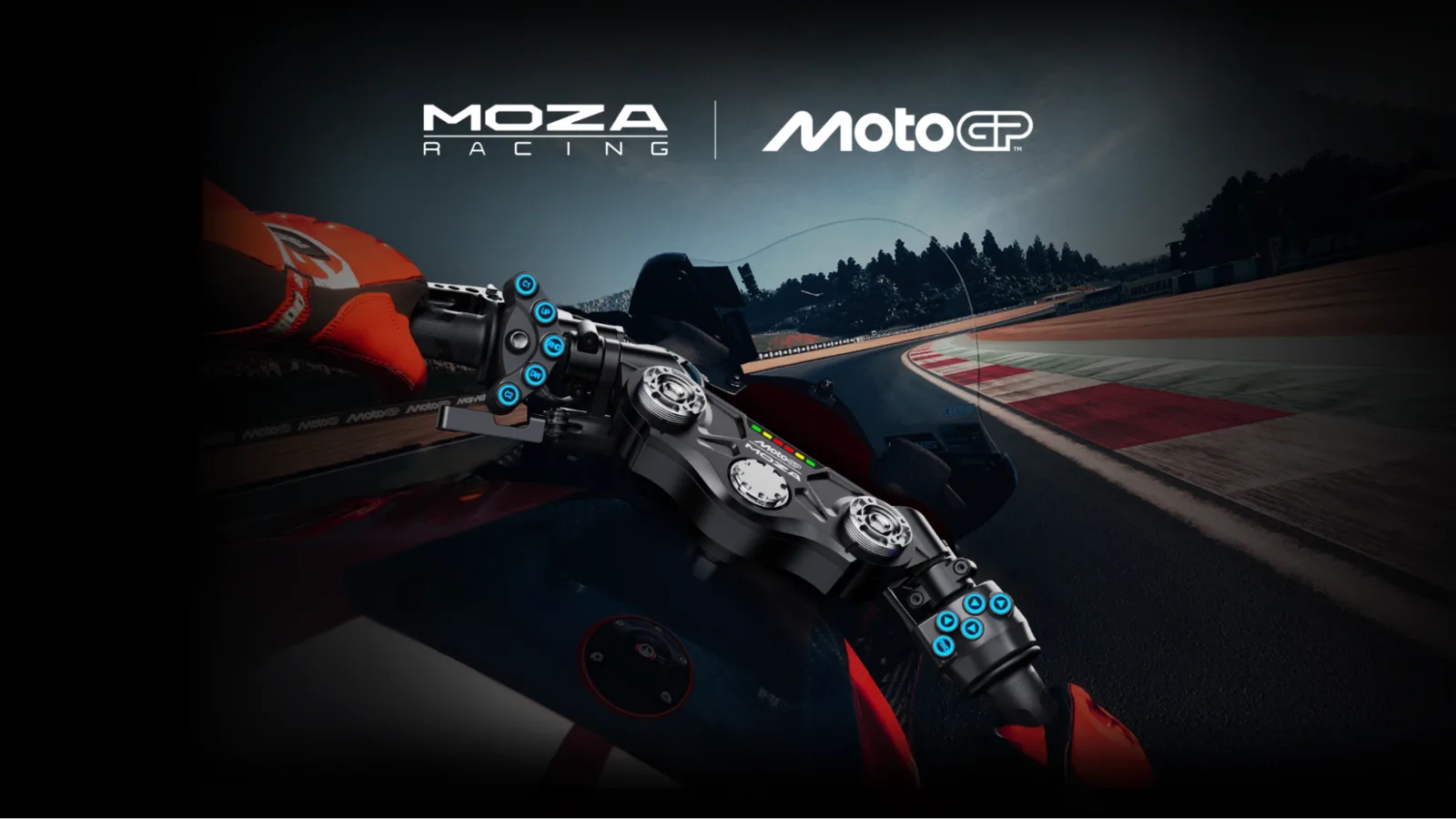 Guidon de simulation moto Moza sous licence officielle MotoGP