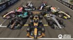 Les monoplaces de la saison 2026 alignées sur la grille dans F1 25