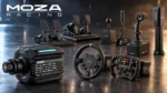 La gamme Moza Racing 2026 : base R16 Ultra, roues GT et formule, pédaliers, levier de vitesses, frein à main et manche de flight sim