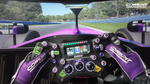 Volant Conspit à écran vu depuis le cockpit d'une monoplace, sur un circuit d'iRacing