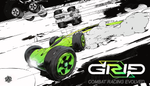 Voiture verte de GRIP 2 : Combat Racing Evolved et logo du jeu