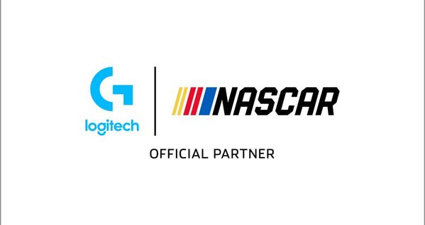 Logos de Logitech G et de la NASCAR avec la mention Official Partner