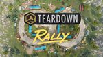 Logo Teardown Rally au-dessus d'un circuit en terre vu du ciel
