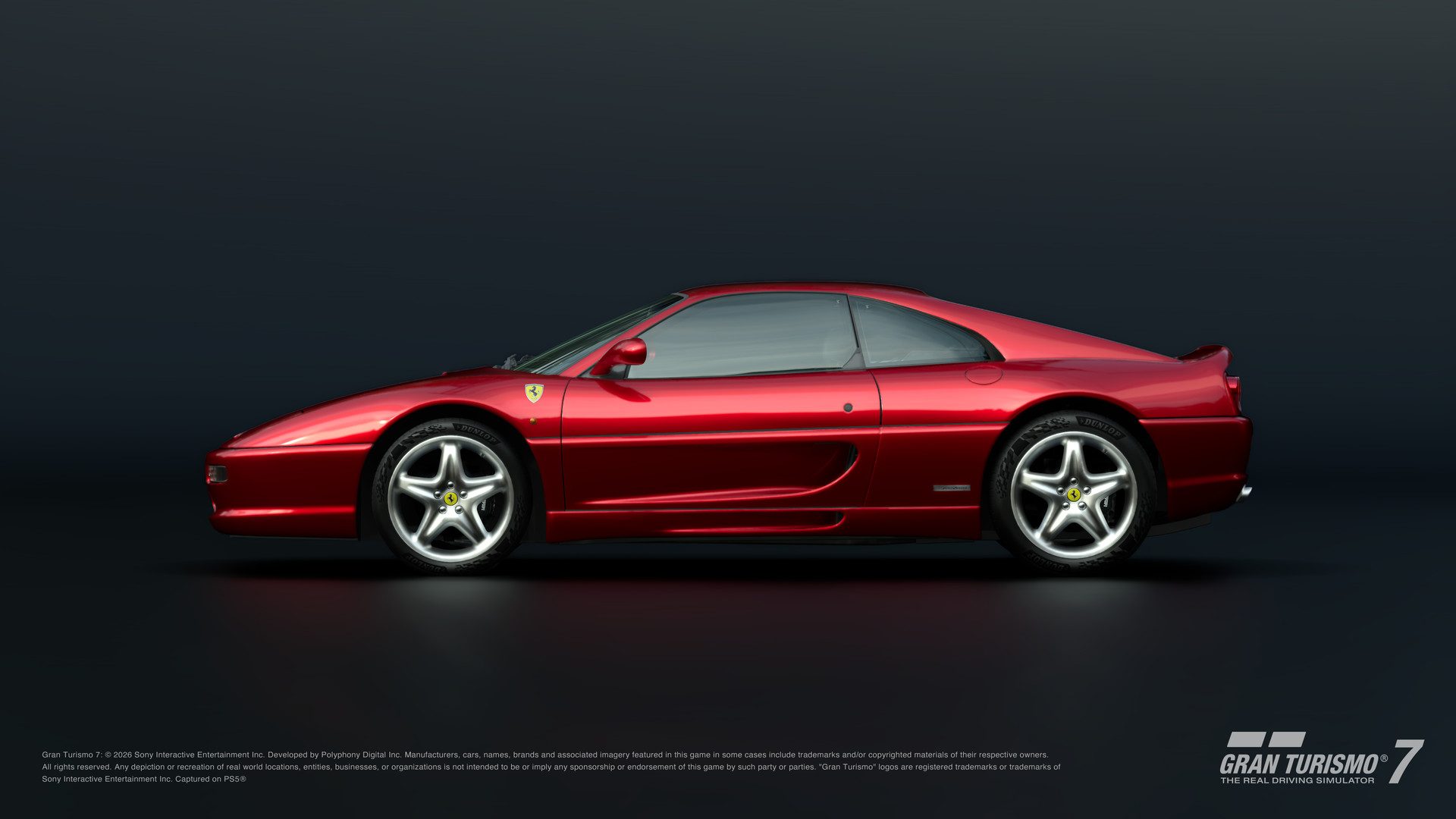 La Ferrari F355 Berlinetta '94 rouge vue de profil en studio