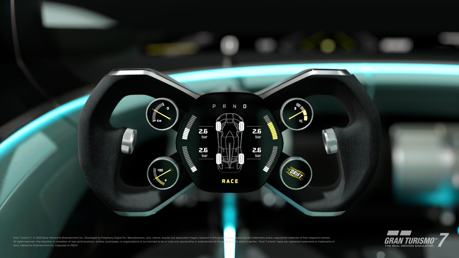 Le volant et l'instrumentation de la Xiaomi Vision Gran Turismo