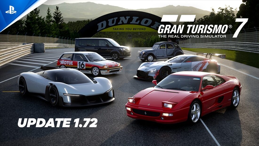 Les six voitures de la mise à jour 1.72 de Gran Turismo 7 réunies sur la piste