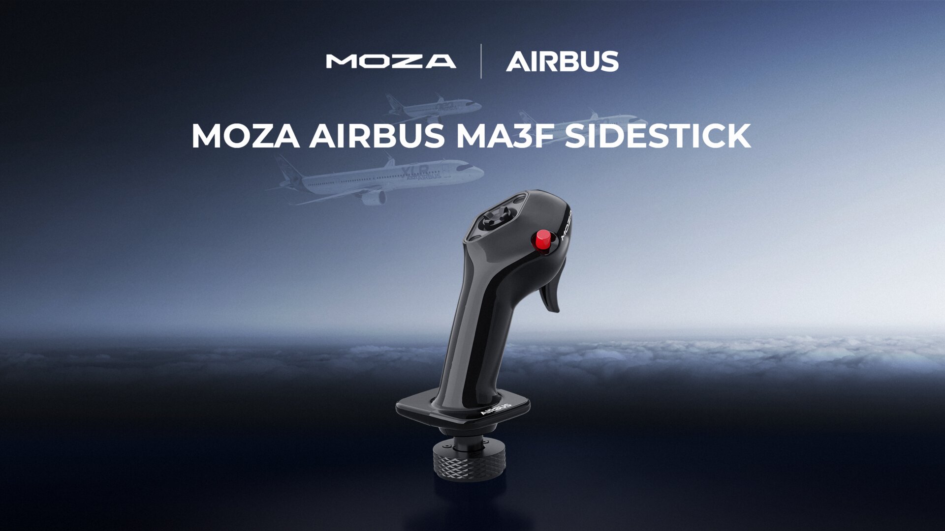 Le manche Moza Airbus MA3F Sidestick, sous licence officielle Airbus