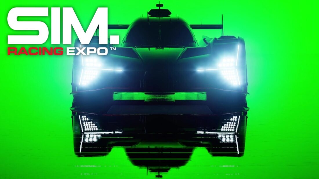 Teaser Rennsport de la Lamborghini SC63 : silhouette phares allumés sur fond vert